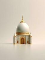 islamique mignonne 3d mosquée pour Ramadan et eid salutation Contexte photo