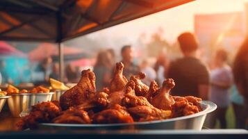 grillé poulet ailes, ai généré photo