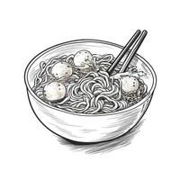 noir ramen nouilles ai généré photo