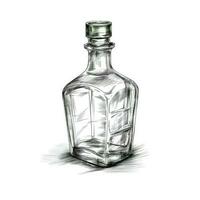 verre Absinthe bouteille ai généré photo