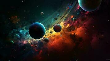 planète espace coloré illustration photo