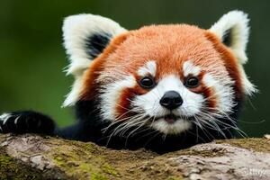 mignonne rouge Panda dans le la nature illustration conception photo