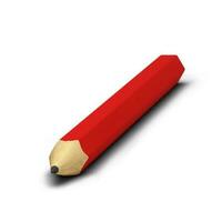 rouge crayon grand Taille isolé sur gris Contexte. photo