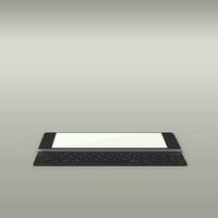 stylo tablette externe clavier pour simplement utilisateur isolé sur gris Contexte. photo