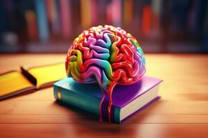 livre et coloré cerveau une Créatif la fusion, ai généré photo