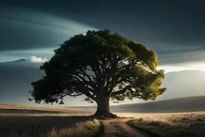 le étourdissant paysage de le ancien des arbres. génératif ai. photo