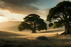 le étourdissant paysage de le ancien des arbres. génératif ai. photo