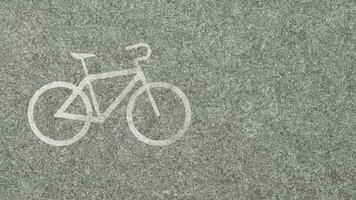 vélo pictogramme peint sur asphalte. concept de permettant vélo circulation 3d rendre photo