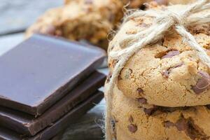 fait maison biscuits avec Chocolat puces. fermer photo