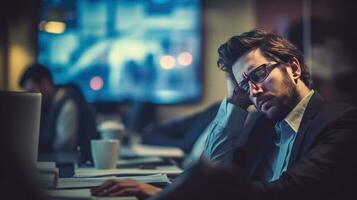 stressé homme d'affaire généré ai photo