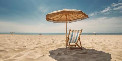 blanc le sable plage et mer flou arrière-plan, ai générer et photo