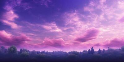 nuage violet ciel copie espace flou arrière-plan, ai généré photo