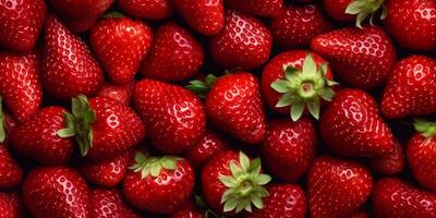 fraise fruit modèle arrière-plan, ai généré photo