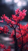 rouge arbre fond d'écran Contexte. ai généré photo