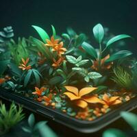 la nature sérénade immerger votre 3d intelligent téléphone avec enchanteur feuilles fonds d'écran photo