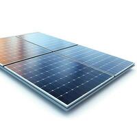 illustration solaire panneaux isolé sur blanc Contexte. écologique, nettoyer énergie , solaire cellules. génératif ai photo