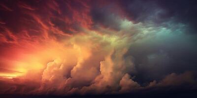 arc en ciel et coloré ciel, ai généré photo