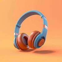 casque de musique pour écoute la musique dessin animé illustration, ai généré photo