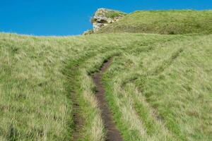 le sentier du sommet jusqu'au sommet du pic te mata, région de la baie de hawke, nouvelle-zélande. photo