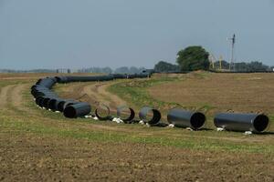 gaz pipeline construction, la la pampa Province , patagonie, Argentine. photo