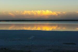 désert paysage, cassé sec sol dans une pampa lagune, la la pampa province, patagonie, Argentine. photo