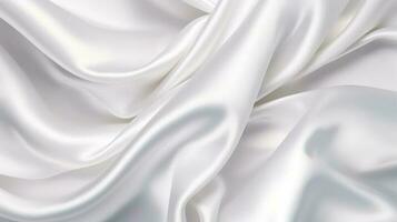 soie en tissu Contexte. élégance blanc satin soie avec vagues. abstrait Contexte. ai généré photo