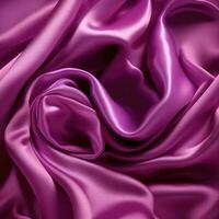 violet soie Contexte. texture de froissé satin en tissu Couleur de le an. ai généré photo