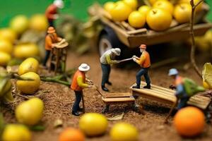 génératif ai illustration de miniature personnes, équipe agriculteur travail avec concept agriculture, affaires concept photo