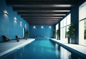 le nager piscines - bleu élégant et chic bassin - génératif ai - ai généré photo
