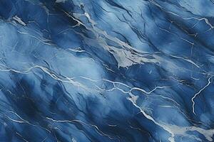 bleu marbre texture Contexte. bleu marbre sol et mur tuile. Naturel granit pierre. ai généré photo