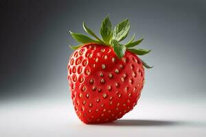 Célibataire Frais fraise fruit. ai généré photo