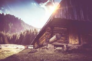 vieux en bois Montagne cabine photo