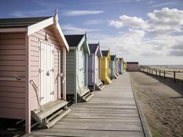 coloré plage huttes - génératif ai photo