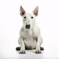 taureau terrier race chien isolé sur une brillant blanc Contexte photo