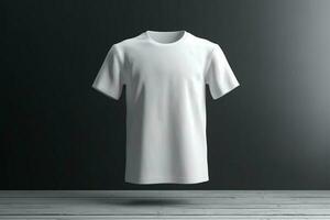 tout usage tenue, 3d vide blanc T-shirt maquette pour tout occasion, 3d rendre ai généré photo