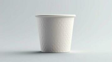 le neutre blanc Contexte de cette maquette souligne votre dessins sur le la glace crème papier tasse ai généré photo