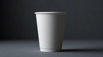 utilisation cette Vide papier tasse maquette à apporter votre la glace crème marque à la vie ai généré photo