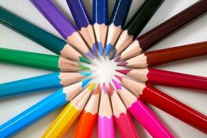 crayons de couleur dans cercle photo