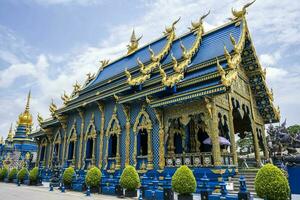 rong sua Dix temple ou bleu temple dans chiang rai province, Thaïlande photo