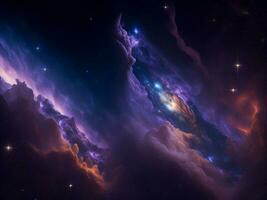 céleste merveilles majestueux beauté de une vaste rempli de galaxies ciel illuminé par étoiles, ai génératif photo