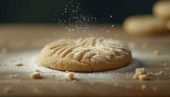 fait maison sucré sables cuit dans une rustique cuisine, indulgent et délicieux généré par ai photo