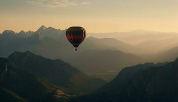 en volant haute dans chaud air ballon aventure généré par ai photo