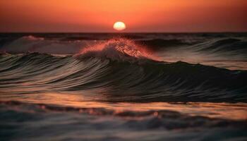 Soleil réflexion sur eau, la nature beauté capturé généré par ai photo