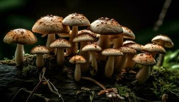 toxique champignon vénéneux croissance Pointé dans inculte forêt généré par ai photo