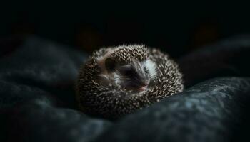 mignonne hérisson en train de dormir avec hérissé fourrure généré par ai photo