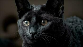 mignonne chaton regarder avec sélectif concentrer sur nez généré par ai photo