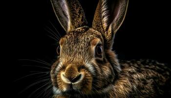 duveteux bébé lapin séance dans la nature herbe généré par ai photo