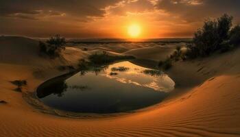 lever du soleil plus de majestueux le sable dunes dans Afrique généré par ai photo