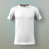 illustration de une blanc plaine T-shirt maquette, ai généré photo