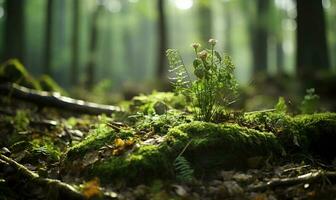 Naturel enterrement la tombe dans le les bois. ai généré photo